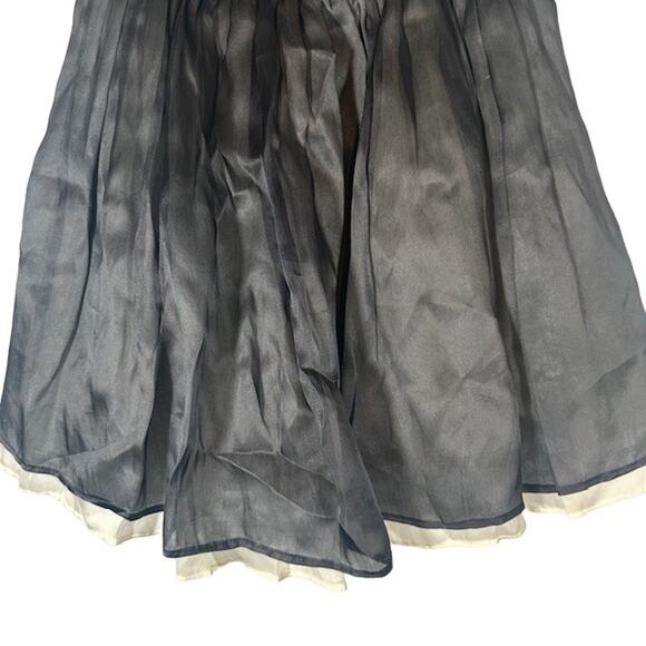 Max Mara Pianoforte Black Silk Strapless Tulle Tea Dress Women Sz IT 42 Sz US 8 - Picture 4 of 13